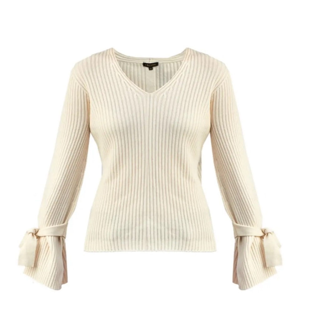Escada Off White Cashmere Wool Sweater XS
